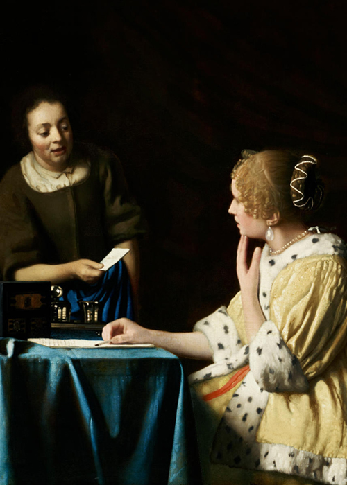 Johannes Vermeer, Mistress and Maid, 1666-67
