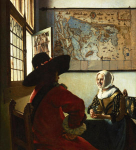 Johannes Vermeer - Officer and Laughing Girl, ca. 1657